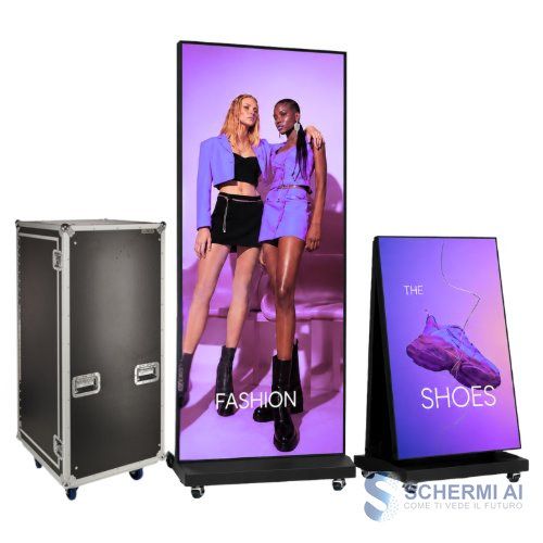 Totem Led Indoor Pieghevole P1.8 Gob 96x192cm + Flightcase